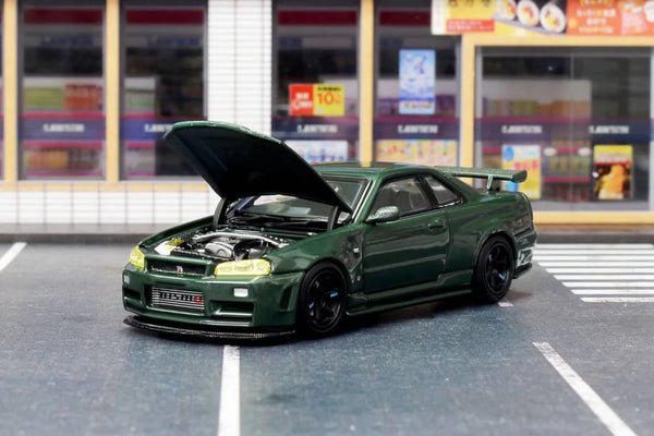 MotorHelix 1:64 Nissan Skyline GT-R R34 (NISMO) Customized in Dark Green