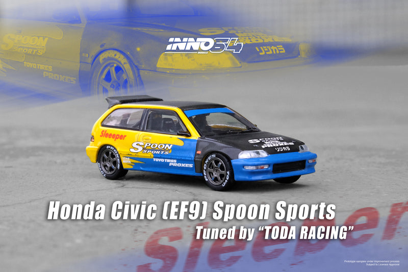 INNO64 1:64 Honda Civic (EF9) Spoon Livery Tuned by "TODA RACING Japan"