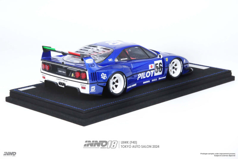 INNO Models 1:18 Ferrari F40 Liberty Walk in White Tokyo Auto Salon 2024