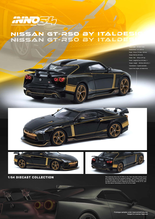 *PREORDER* INNO64 1:64 Nissan GT-R50 by ITALDESIGN in Black