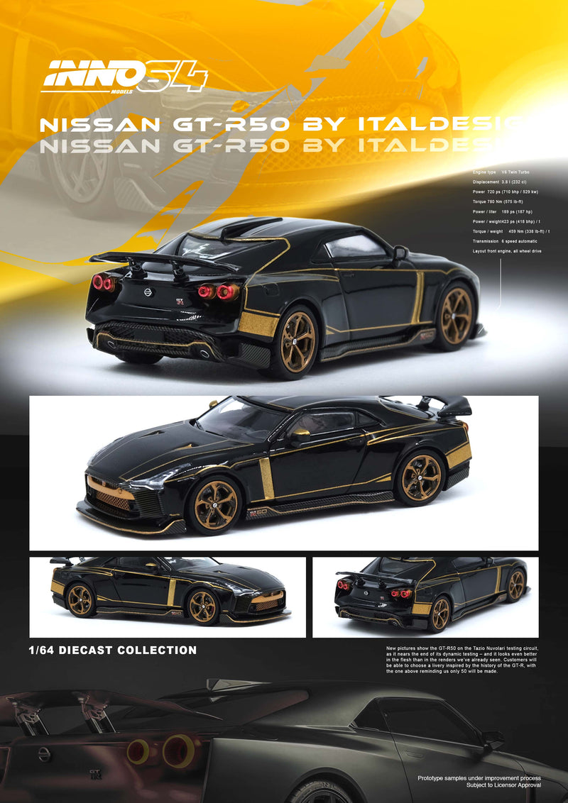 *PREORDER* INNO64 1:64 Nissan GT-R50 by ITALDESIGN in Black