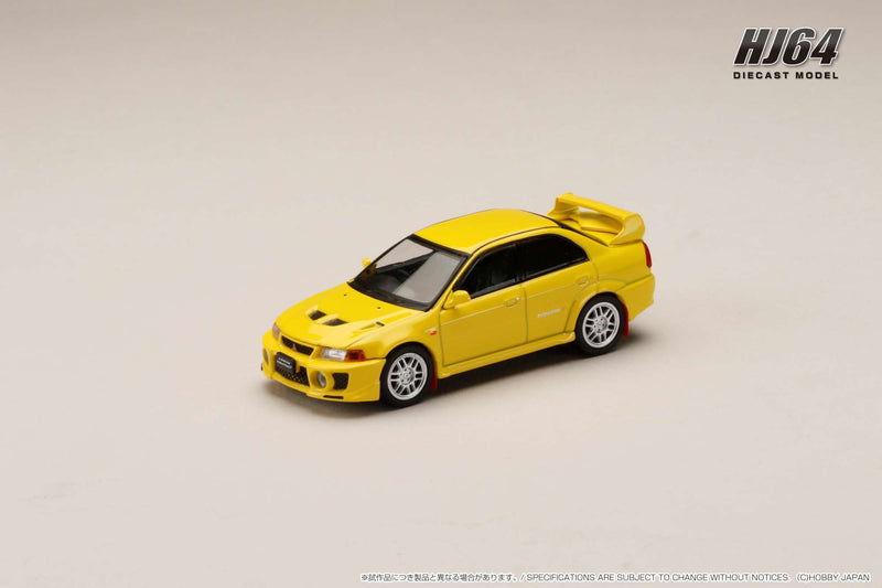 *PREORDER* Hobby Japan 1:64 Mitsubishi Lancer GSR EVO V 1998 with Mud Flap in Dandelion Yellow