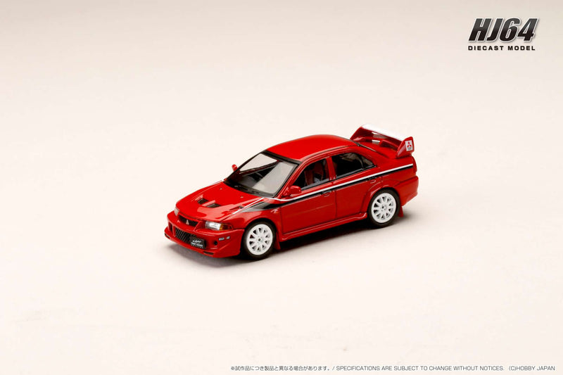 *PREORDER* Hobby Japan 1:64 Mitsubishi Lancer GSR EVO 6 (T.M.E.) 2000 with Mud Flap in Passion Red