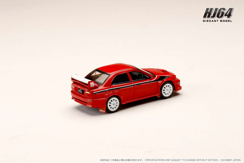 *PREORDER* Hobby Japan 1:64 Mitsubishi Lancer GSR EVO 6 (T.M.E.) 2000 with Mud Flap in Passion Red