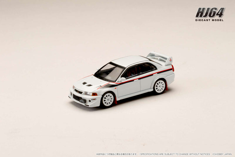 *PREORDER* Hobby Japan 1:64 Mitsubishi Lancer GSR EVO 6 (T.M.E.) 2000 with Mud Flap in Scortia White