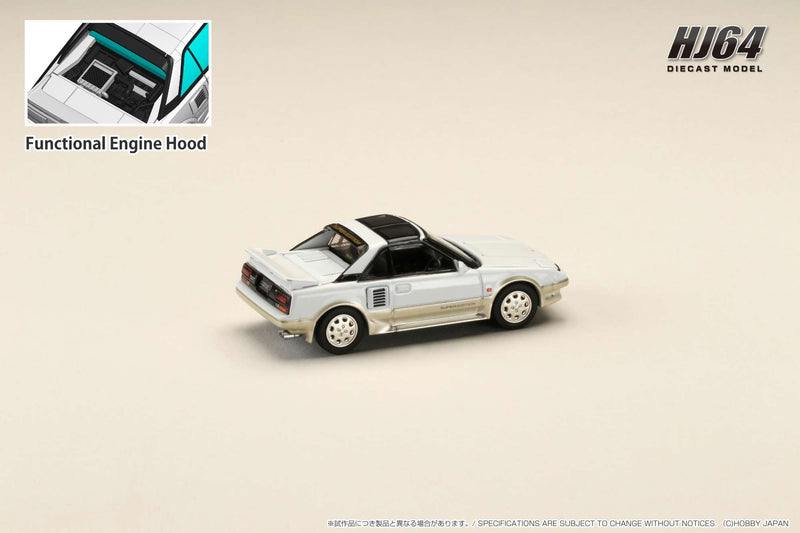 Hobby Japan 1:64 Toyota MR2 1600G-Limited Supercharged 1988 Super Edition T-Top in White / Beige Metallic