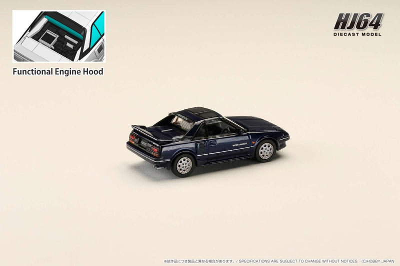 Hobby Japan 1:64 Toyota MR2 1600G-Limited Supercharged 1988 T-Top in Blue Mica