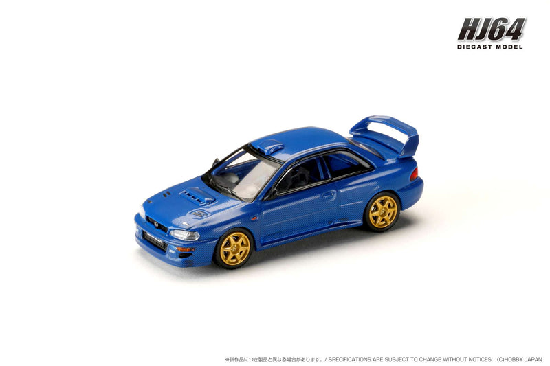 *PREORDER* Hobby Japan 1:64 Subaru Impreza 22B STi Version (GC8) Rally Base Car in Carbon Blue