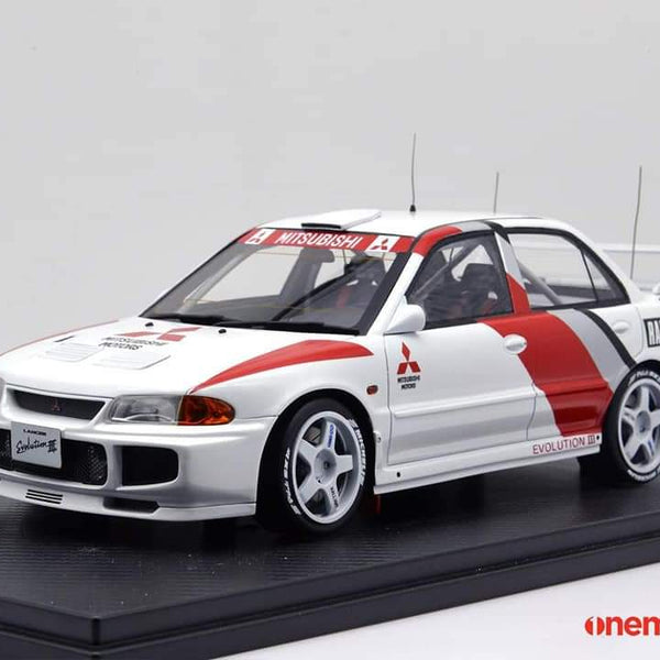 One Model 1:18 Mitsubishi Lancer EVO III WRC Racing Version 2