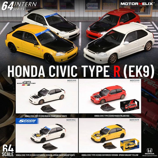 *PREORDER* MotorHelix 1:64 Honda Civic (EK9) Type-R MUGEN POWER in White