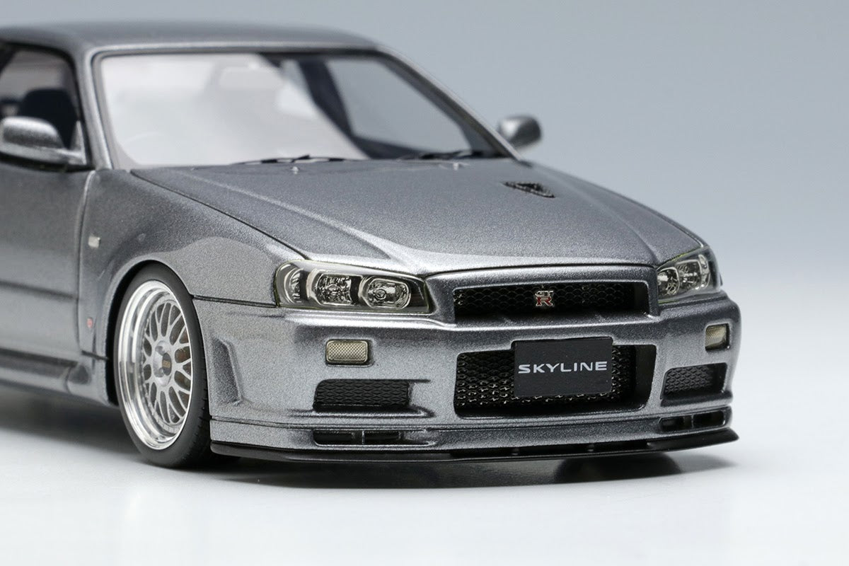 *PREORDER* Make Up Co., Ltd / Eidolon 1:43 Nissan Skyline GT-R (BNR34)  V-spec II 2000 (BBS LM Wheel) in Athlete Silver