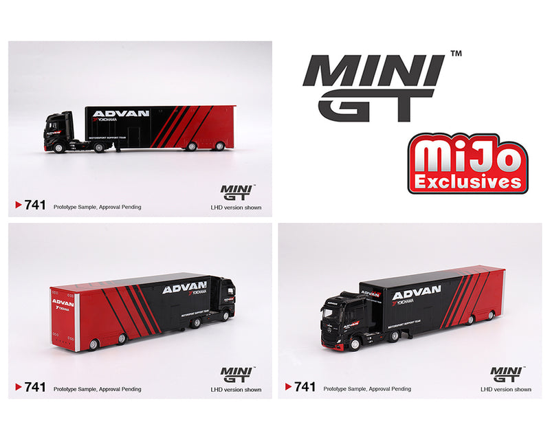 MINI GT 1:64 Mercedes-Benz Actros Racing Transporter "ADVAN" Edition