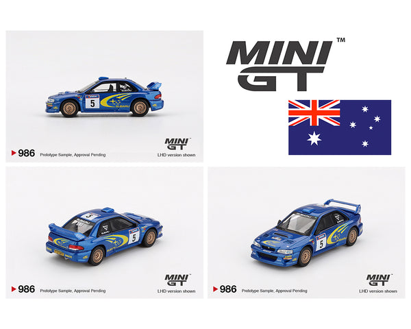 *PREORDER* MINI GT 1:64 Subaru Impreza WRC99 – #5, Richard Burns / Robert Reid – Winner, 1999 Rally Australia – Australia Exclusive