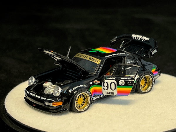 *PREORDER* PGM 1:64 Porsche 993 RWB Apple in Black Luxury Version