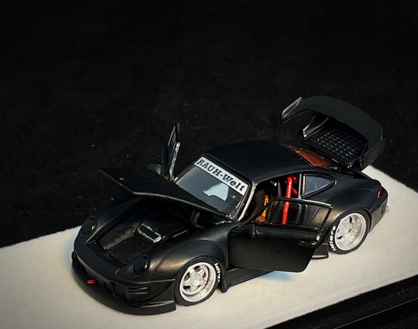 PGM 1:64 Porsche 993 RWB in Matte Black Regular Version