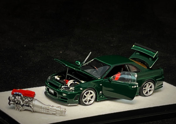 *PREORDER* PGM 1:64 Nissan Skyline GT-R (R34) in British Green Regular Version