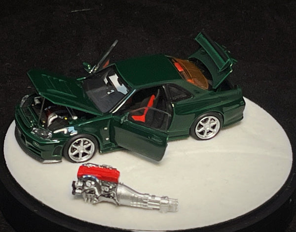 *PREORDER* PGM 1:64 Nissan Skyline GT-R (R34) in British Green Luxury Version