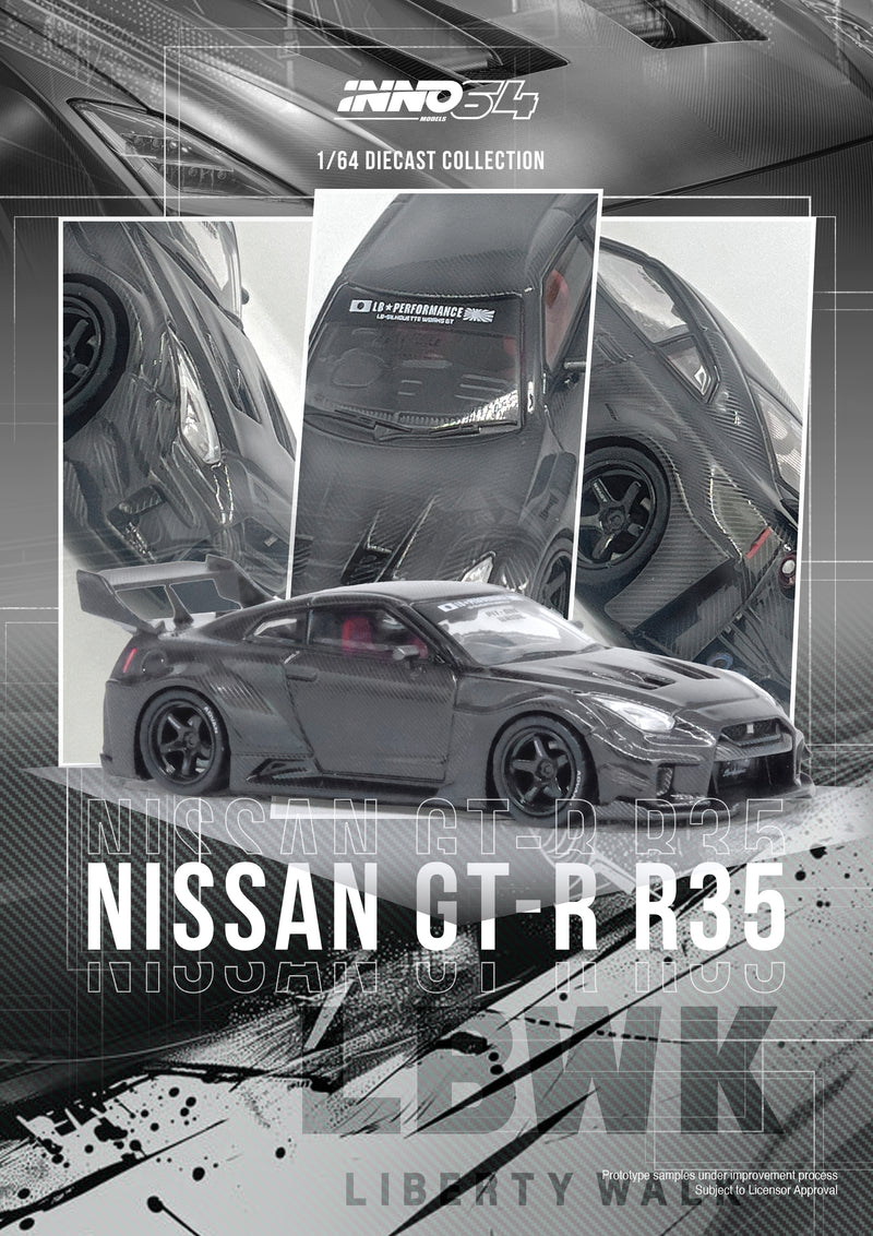 *PREORDER* INNO64 1:64 Nissan GT-R (R35) LBWK Super Silhouette 35GT-RR in Full Carbon