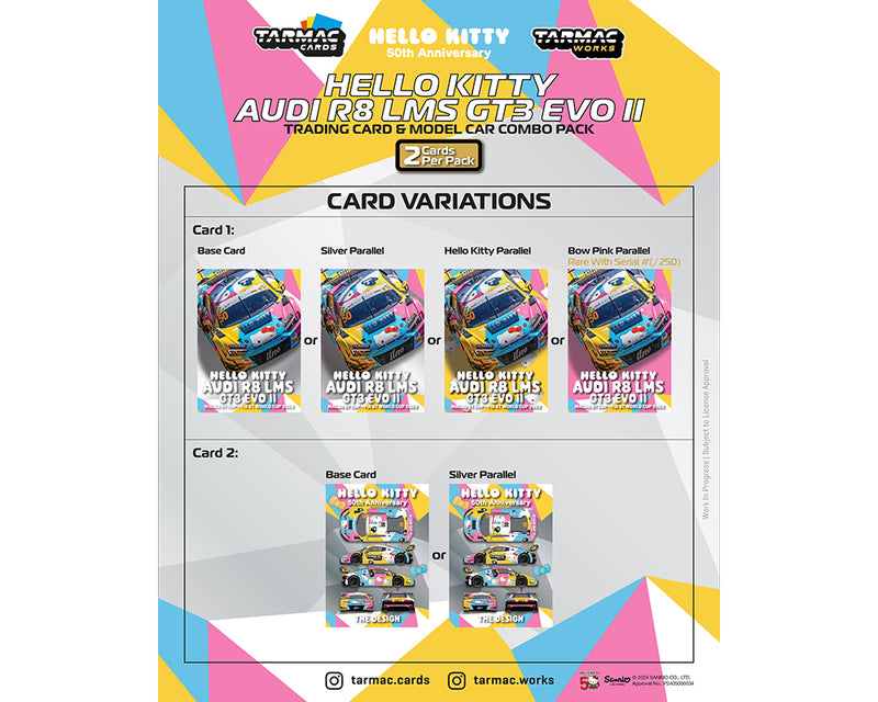 *PREORDER* Tarmac Works 1:64 Audi R8 LMS GT3 Evo II Macau GT Cup – FIA GT World Cup 2023 – Race Version Uno Racing Adderly Fong Model Car + Trading Cards Combo Set