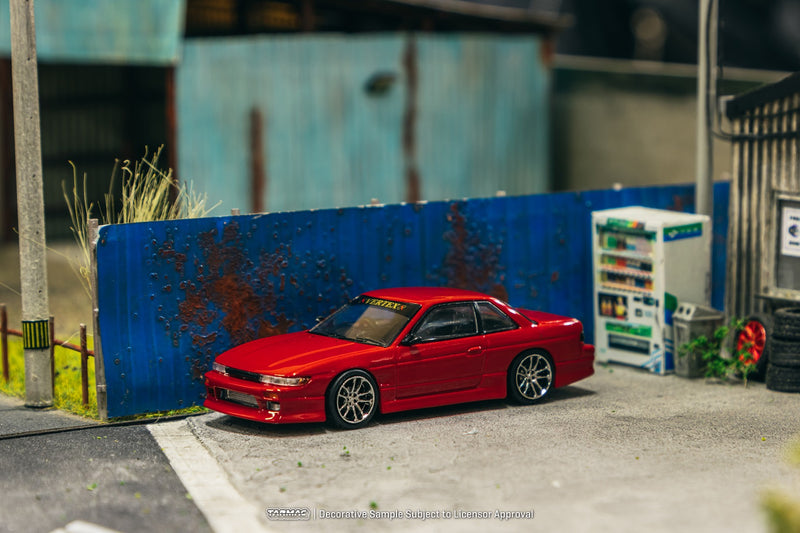 Tarmac Works 1:64 Nissan Silvia (S13) VERTEX in Red Metallic