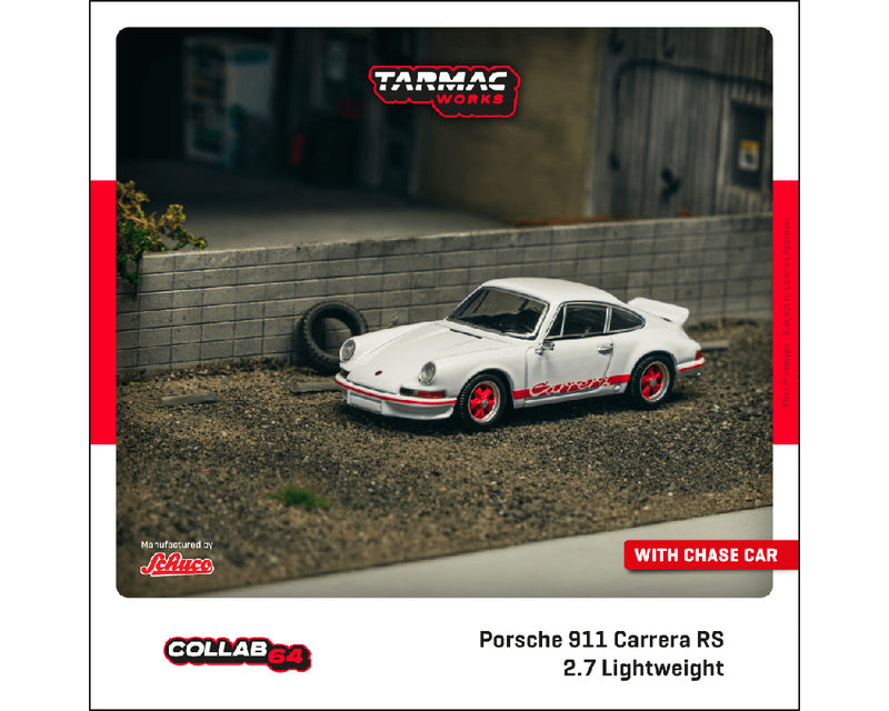 *PREORDER* Tarmac Works 1:64 Porsche 911 Carrera RS 2.7 Lightweight in White / Red