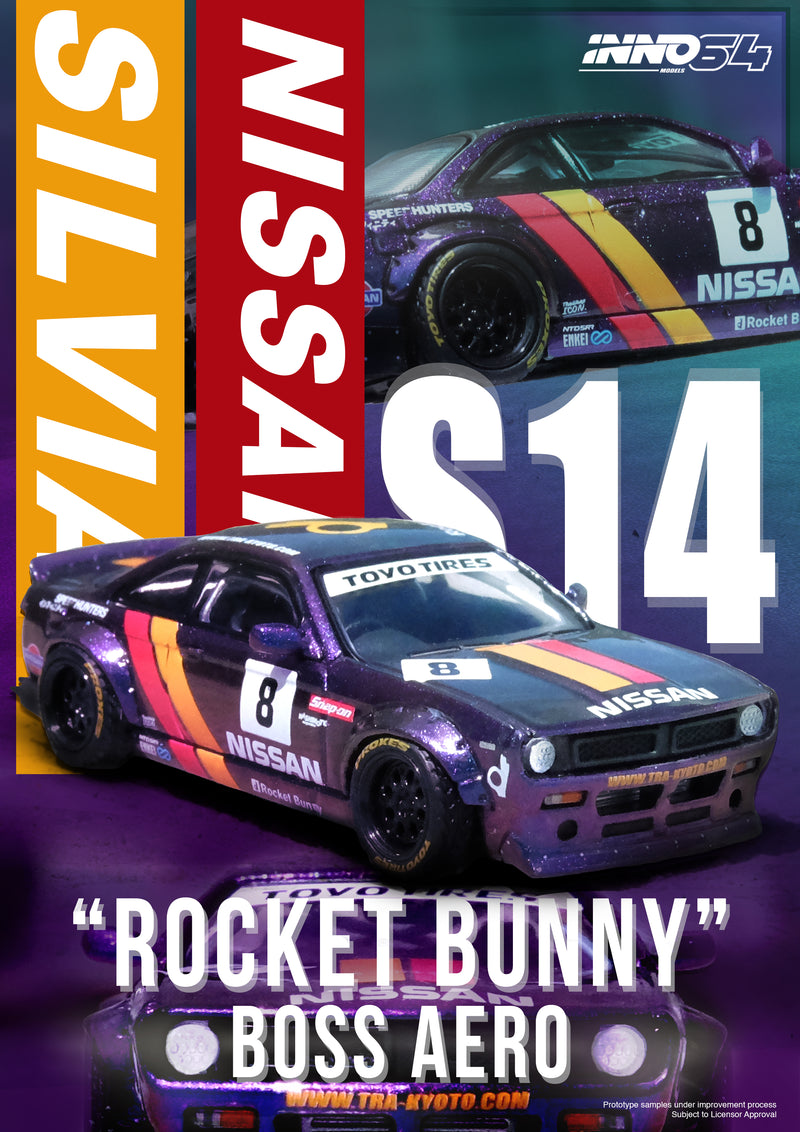 INNO64 1:64 Nissan Silvia (S14) BOSS "Rocket Bunny" in Purple