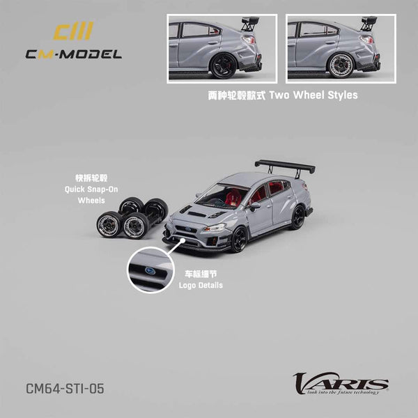 CM Model 1:64 Subaru Impreza STi VARIS Widebody 1.0 in Gray