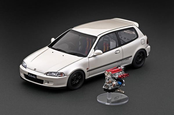 Ignition Model 1:18 Honda Civic (EG6) in Pearl White with Engine Displ