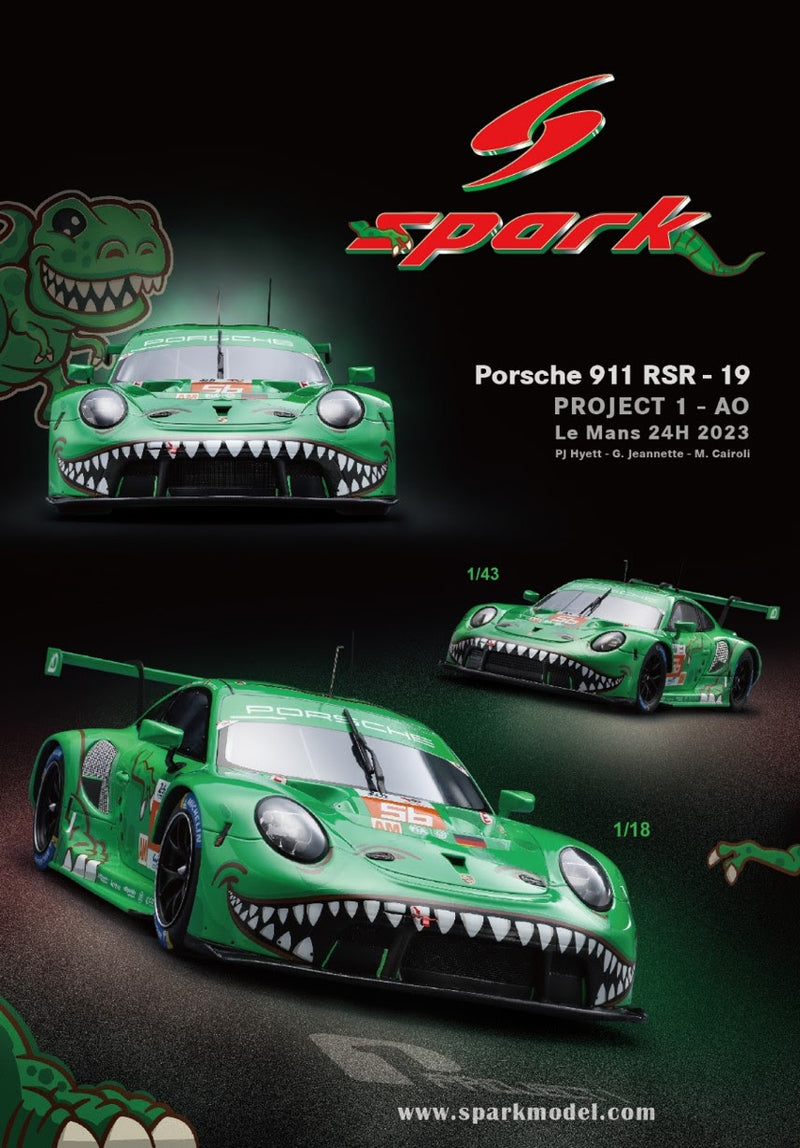 *PREORDER* Spark Models 1:64 Porsche 911 RSR - 19 No.56 PROJECT 1 - AO Le  Mans 24H 2023 PJ Hyett - G. Jeannette - M. Cairoli