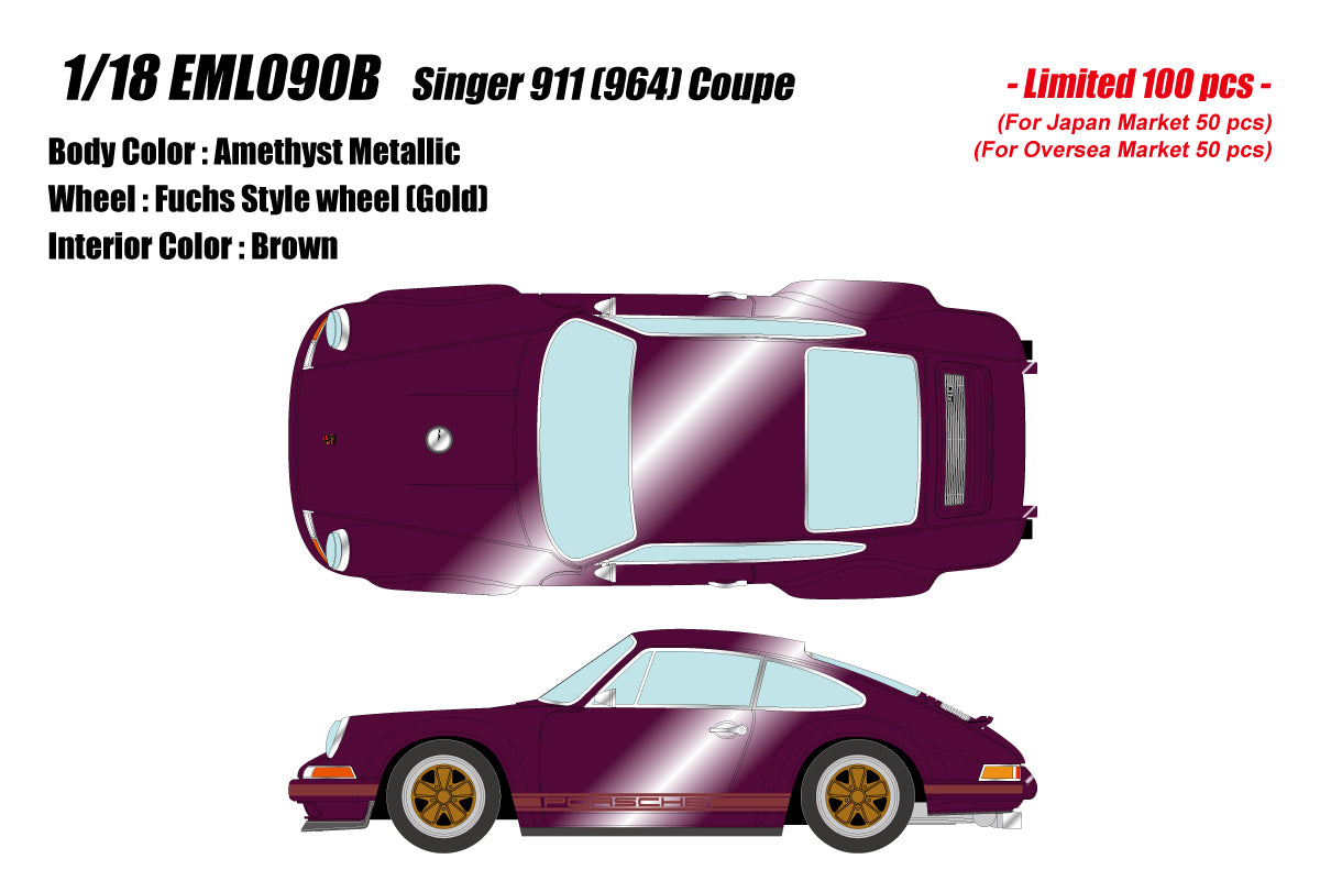 Make Up Co., Ltd / EIDOLON 1:18 Porsche 911 (964) Singer Coupe | Resin  Model Car| Collectables