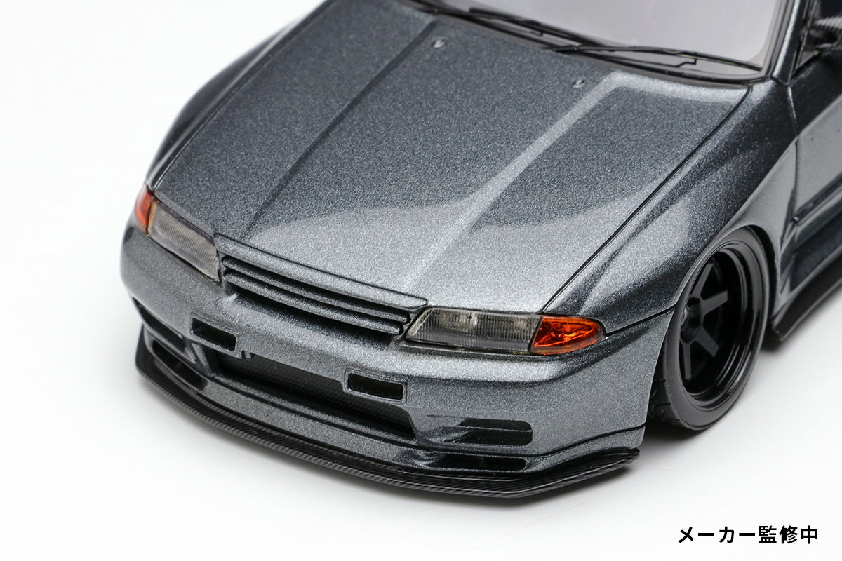 *PREORDER* Make Up Co., Ltd / Eidolon 1:43 Nissan Skyline GT-R (BNR32)  Garage Active Skyline GT-R Widebody (RC-VI Wheel) in Gunmetal