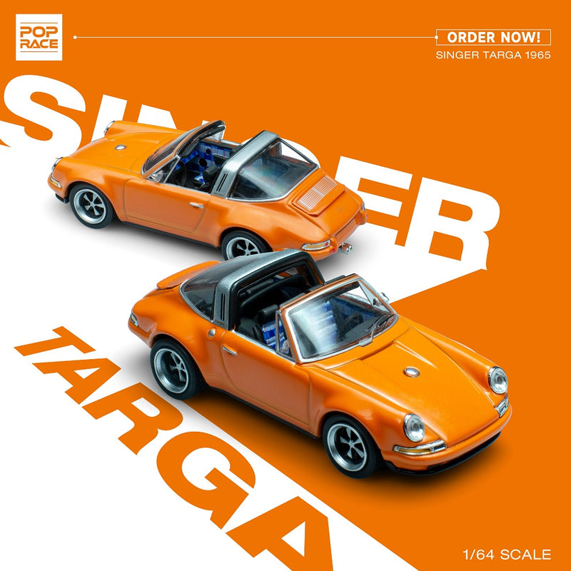 Pop Race 1/64 Porsche 964 Singer Targa in Orange