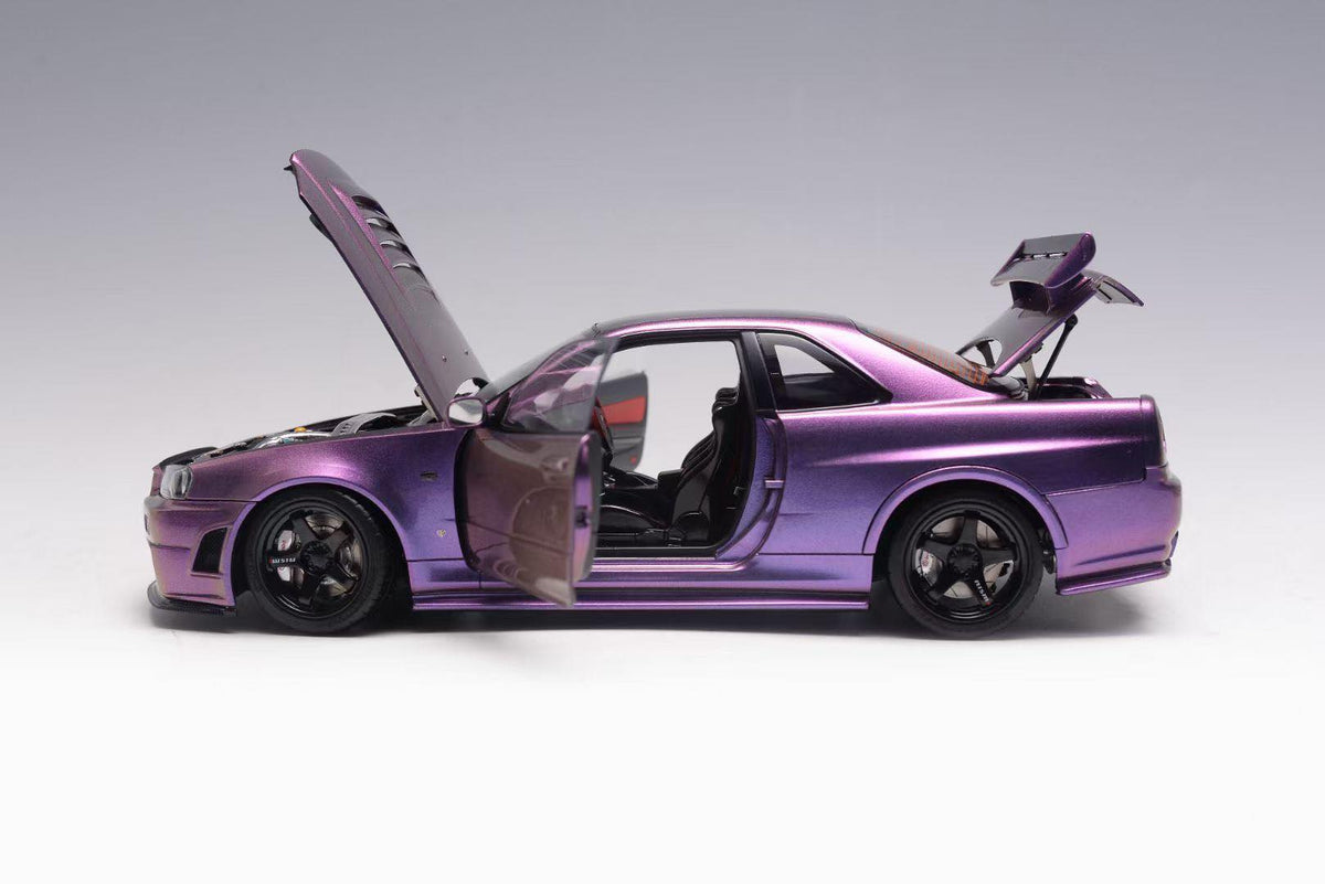 MotorHelix 1:18 Nissan Skyline GT-R (R34) Z-Tune in Midnight Purple