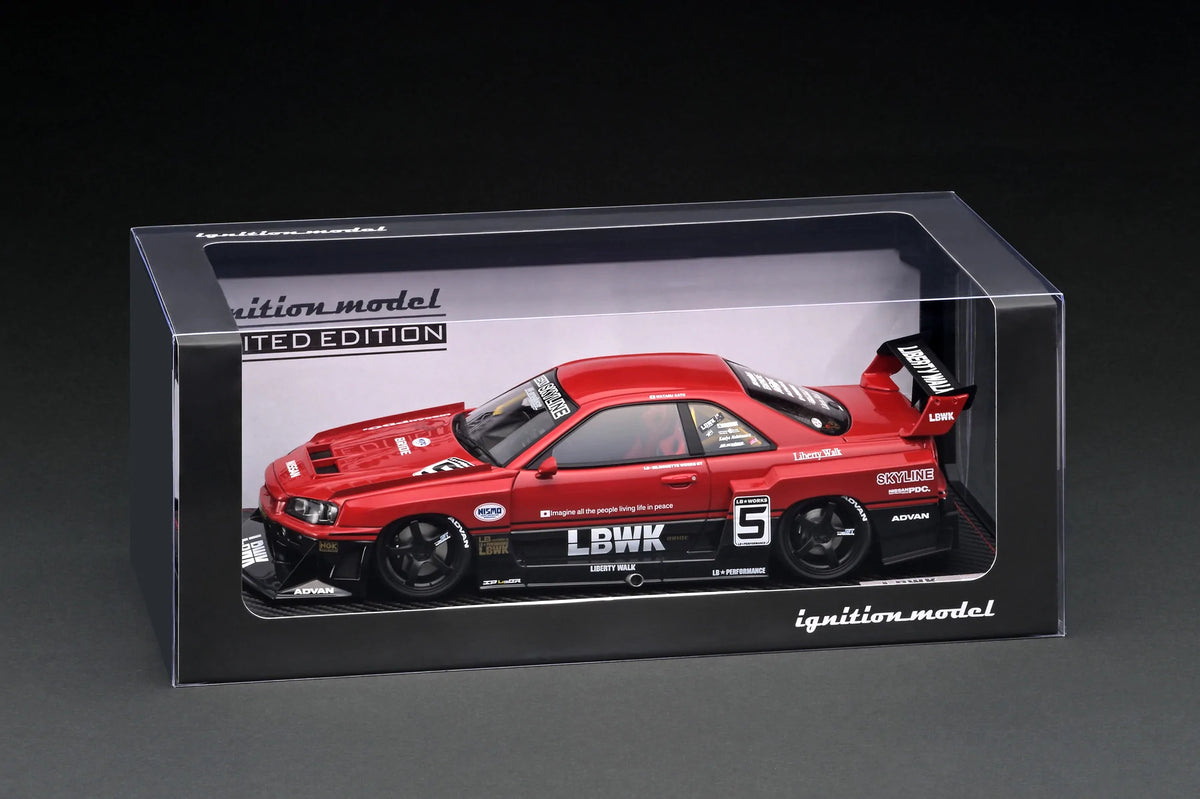 Ignition Model 1:18 Nissan Skyline (ER34) LBWK Super Silhouette in Red