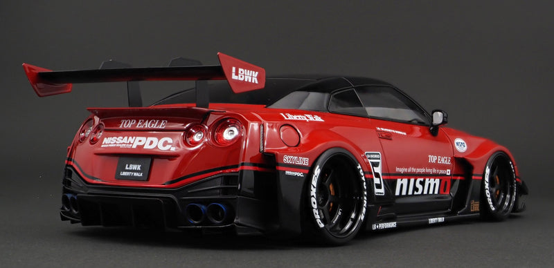 Ignition Model 1:18 Nissan GT-R GT 35GT-RR LB Works Silhouette in Red and Black