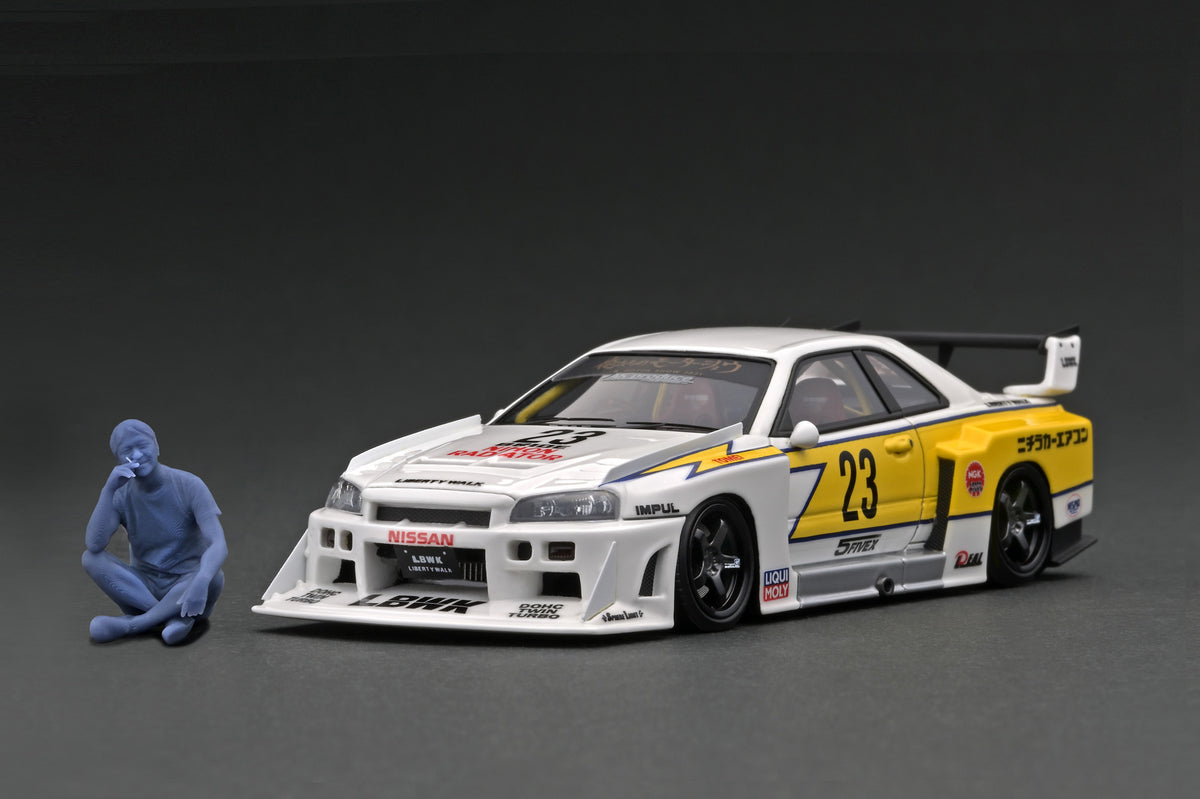 Ignition Model 1:43 Nissan Skyline (ER34) Super Silhouette LBWK in Whi