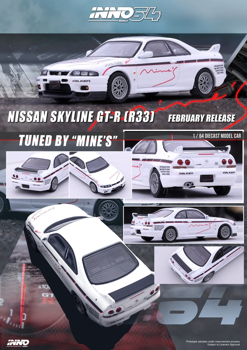 INNO64 1:64 Nissan Skyline GT-R (R33) Tuned by "MINE'S"