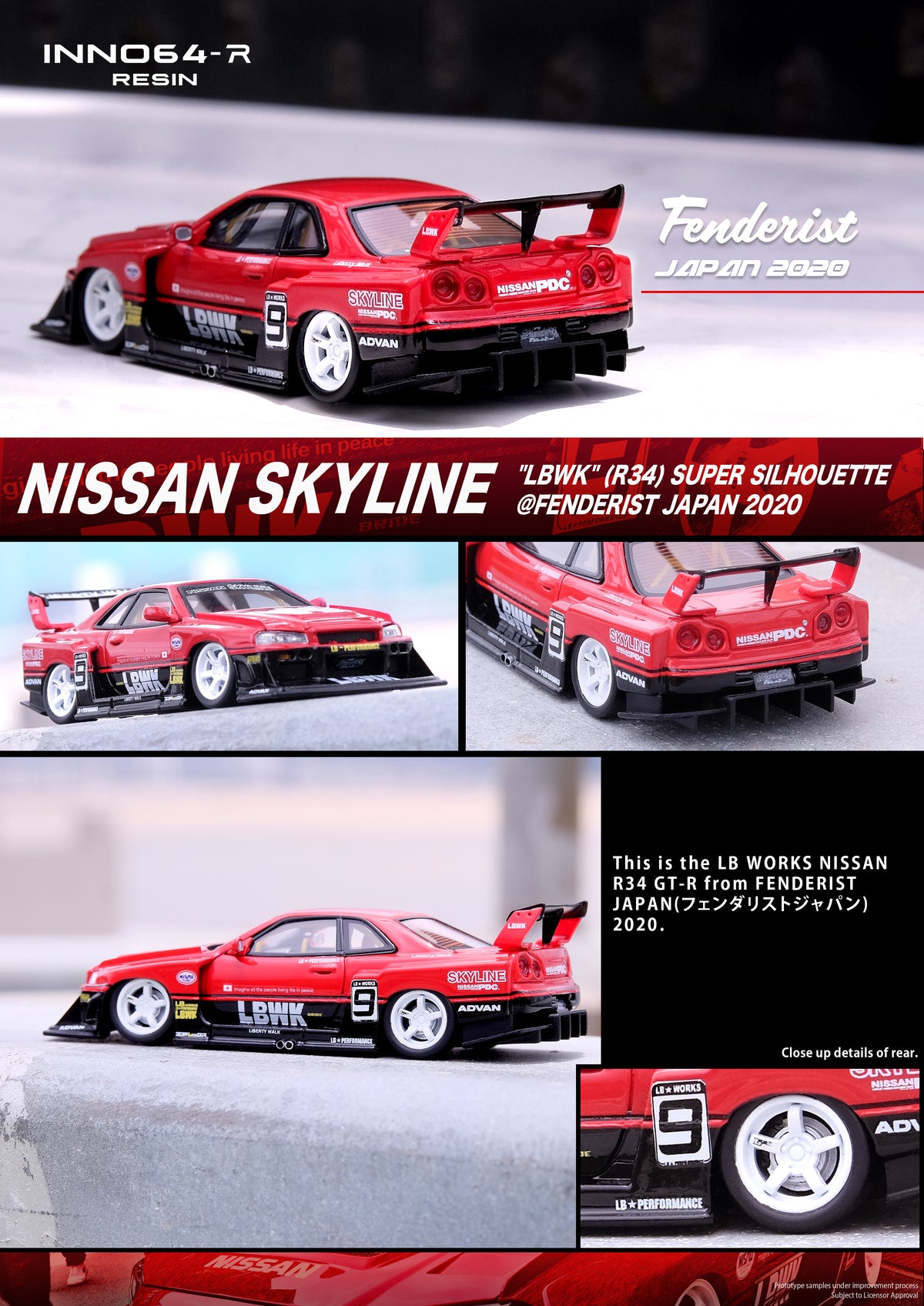 INNO64 1:64 Nissan Skyline (ER34) Super Silhouette 