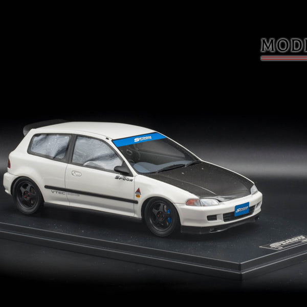 One Model 1:18 Honda Civic EG6 Spoon Sports White