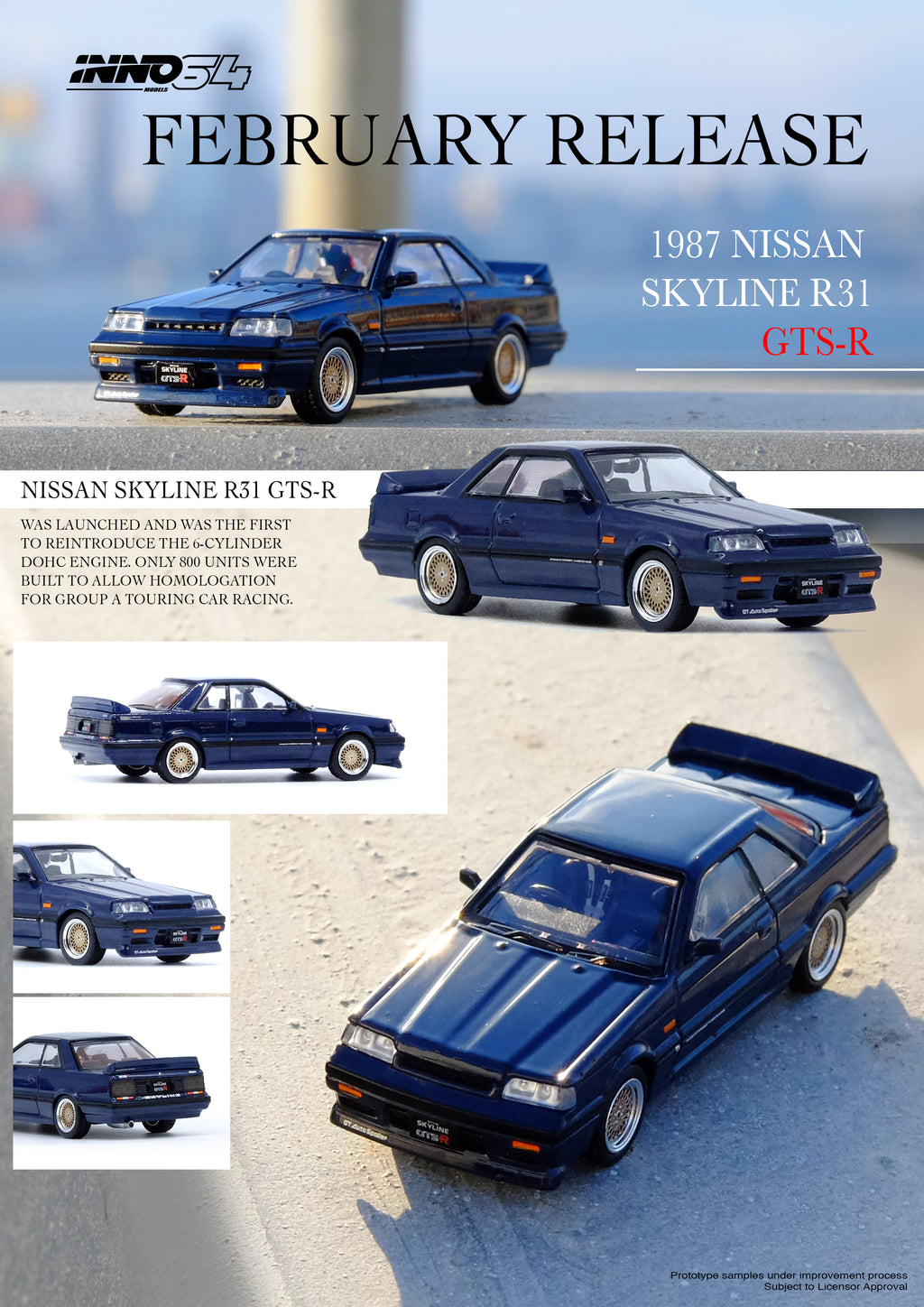 PREORDER* INNO Models 1:64 Nissan Skyline GTS-R (R31) in Dark Blue |  Collectable Model Car | Diecast Model Car