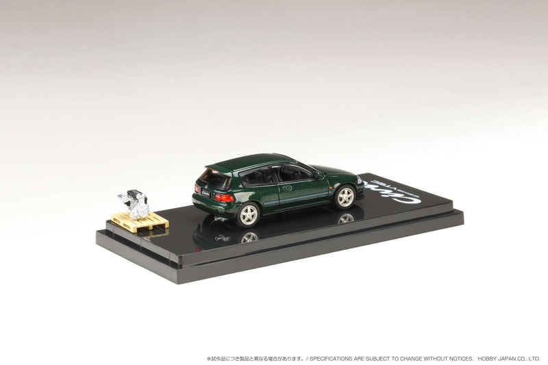 Hobby Japan 1:64 Honda Civic (EG6) SiR-S with Engine Display in Rosanne Green Pearl