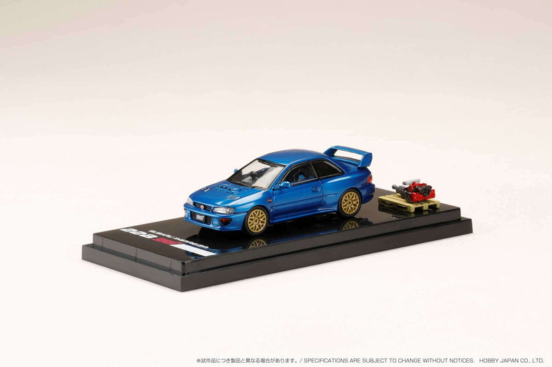 Hobby Japan 1:64 Subaru Impreza 22B STi Version (GC8改) with EJ Engine Display in Sonic Blue Mica