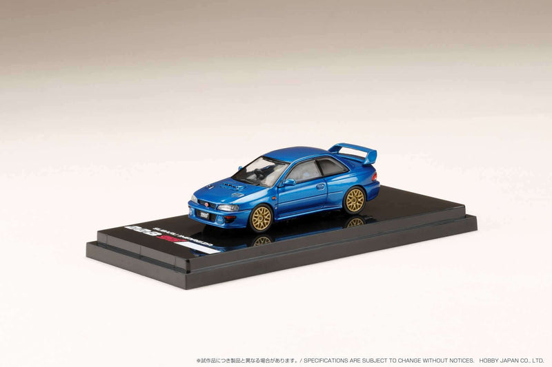 Hobby Japan 1:64 Subaru Impreza 22B STi Version (GC8改) with EJ Engine Display in Sonic Blue Mica