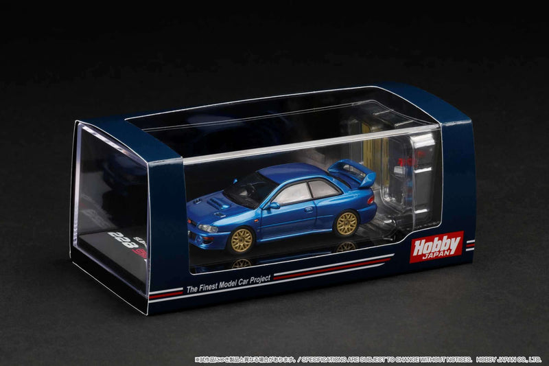 Hobby Japan 1:64 Subaru Impreza 22B STi Version (GC8改) with EJ Engine  Display in Sonic Blue Mica