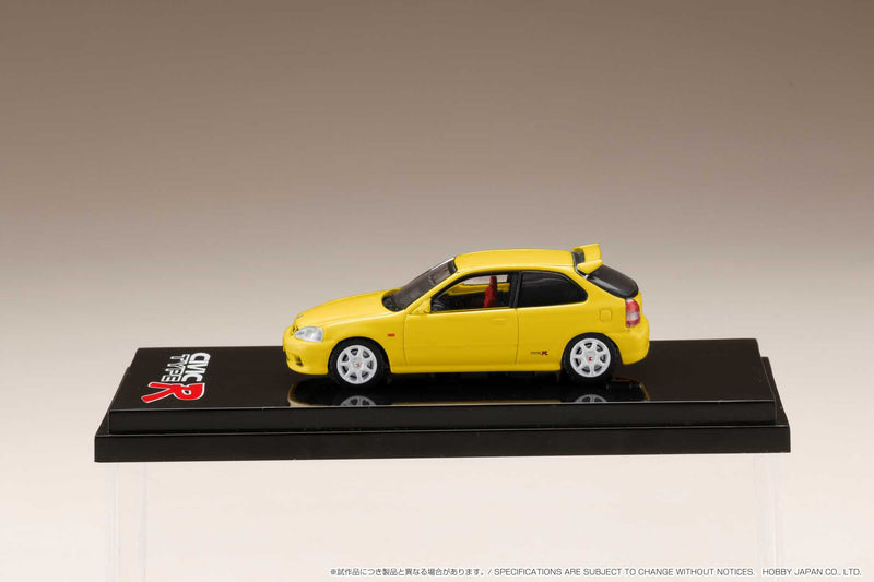 Hobby Japan 1:64 Honda Civic (EK9) Type-R in Sunlight Yellow with Engine Display