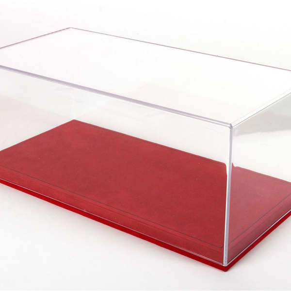 BBR Models 1:18 - Display Case with Red Alcantara Base and Black Stitching