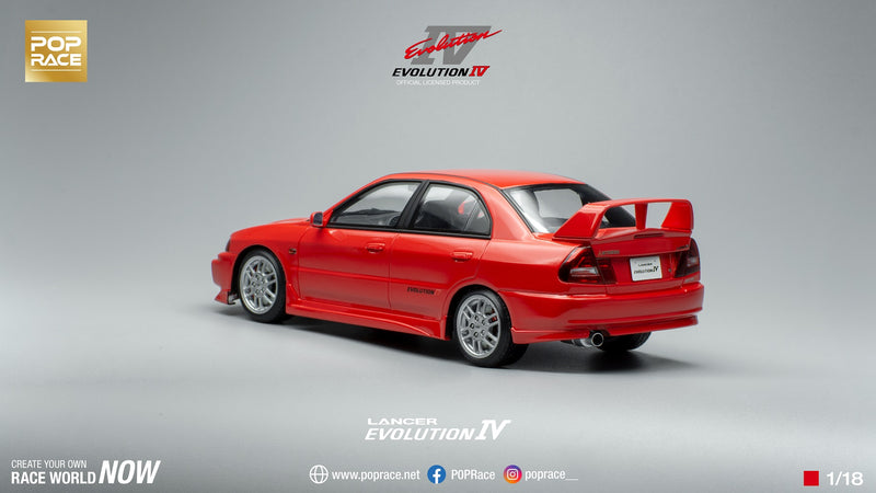 Pop Race 1/18 Mitsubishi Lancer EVO IV in Red